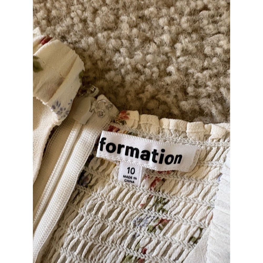 Reformation Camari Dress Size 10 Cream Perfume Floral Midi Dress Cottage NWT - Picture 7 of 11